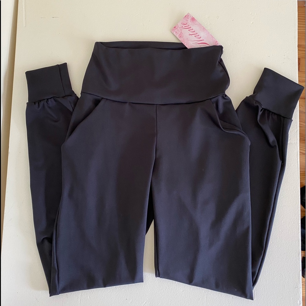 Natalie Dancewear Black Joggers. New!
